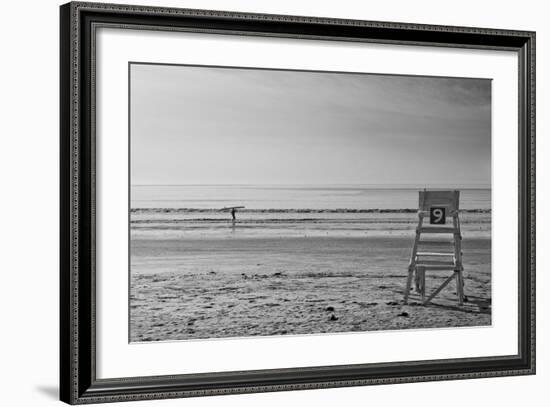 Lone Surfer Newport Rhode Island B/W-null-Framed Photo