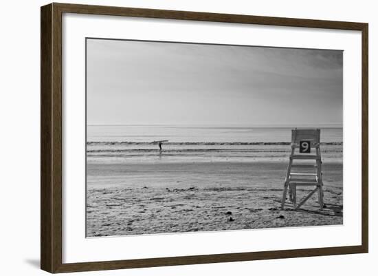 Lone Surfer Newport Rhode Island B/W-null-Framed Photo