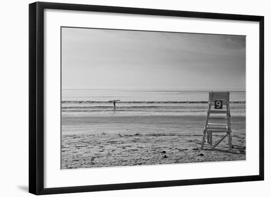 Lone Surfer Newport Rhode Island B/W-null-Framed Photo