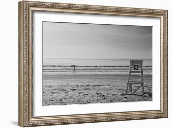 Lone Surfer Newport Rhode Island B/W-null-Framed Photo