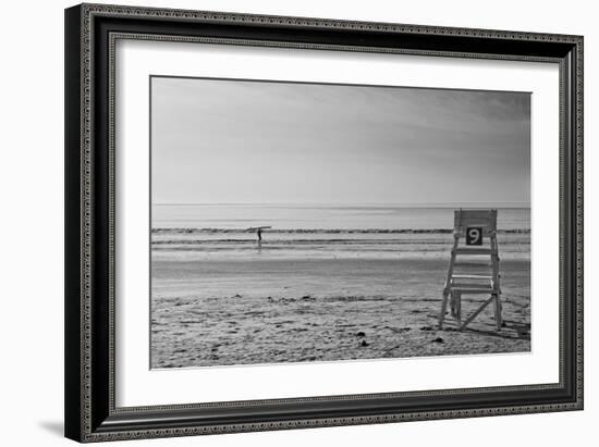 Lone Surfer Newport Rhode Island B/W-null-Framed Photo