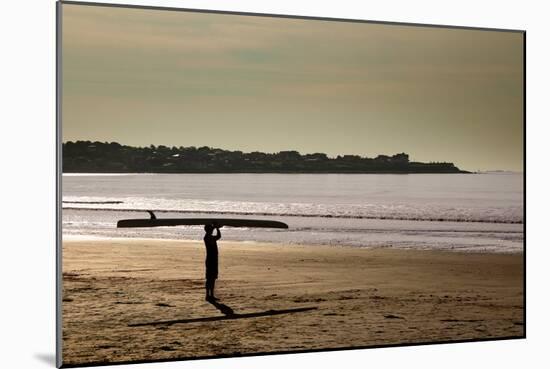 Lone Surfer Newport Rhode Island-null-Mounted Photo