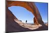 Lone Tourist Hiker at Wilson Arch, Near Moab, Utah, United States of America, North America-Neale Clark-Mounted Photographic Print