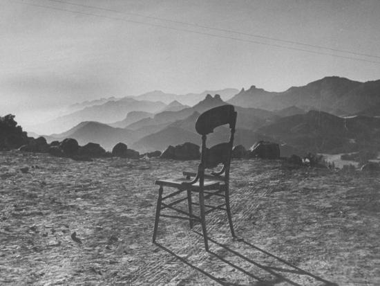 Lone Wooden Chair On Hillside Overlooking The Santa Lucia Mountain Range California Premium Photographic Print By Nina Leen Art Com