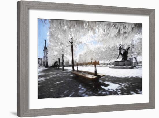 Lonely Bench - In the Style of Oil Painting-Philippe Hugonnard-Framed Giclee Print