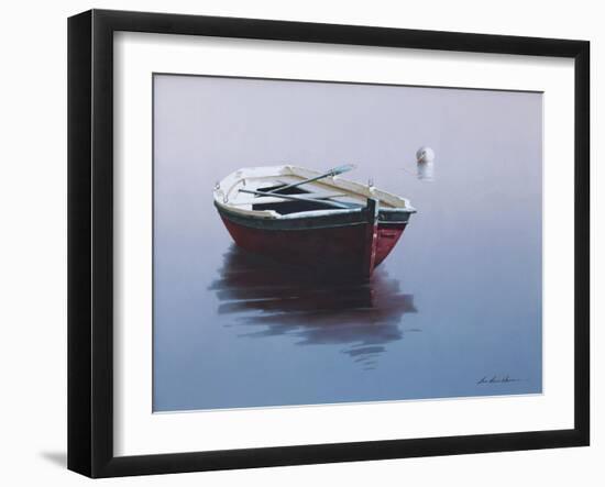 Lonely Boat in Red-Zhen-Huan Lu-Framed Giclee Print