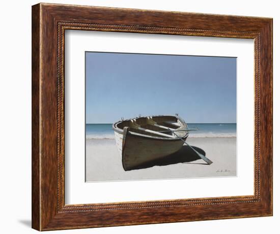 Lonely Boat on Beach-Zhen-Huan Lu-Framed Giclee Print