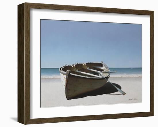 Lonely Boat on Beach-Zhen-Huan Lu-Framed Giclee Print