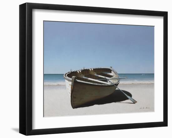 Lonely Boat on Beach-Zhen-Huan Lu-Framed Giclee Print