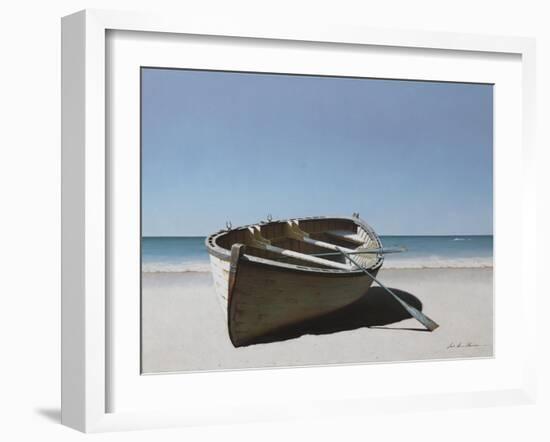 Lonely Boat on Beach-Zhen-Huan Lu-Framed Giclee Print