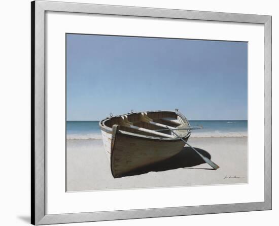 Lonely Boat on Beach-Zhen-Huan Lu-Framed Giclee Print