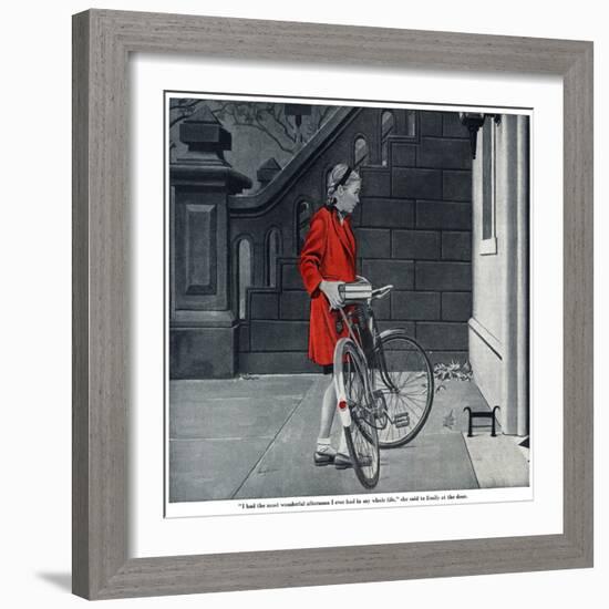 Lonely Girl - Saturday Evening Post "Leading Ladies", August 11, 1945 pg.16-George Hughes-Framed Giclee Print