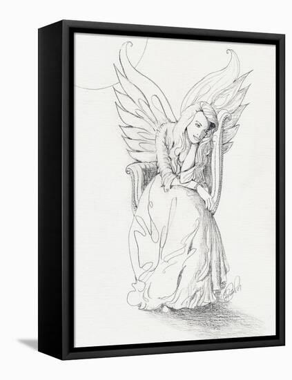 Lonely Guardian Angel In The Moonlight-sylvia pimental-Framed Stretched Canvas