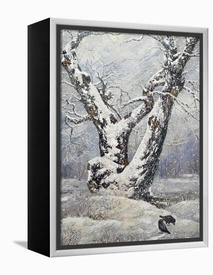 Lonely Oak In Winter Wood-balaikin2009-Framed Stretched Canvas