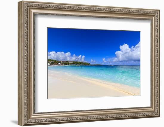 Long Bay Beach, beautiful soft white sand, turquoise sea, Antigua-Eleanor Scriven-Framed Photographic Print