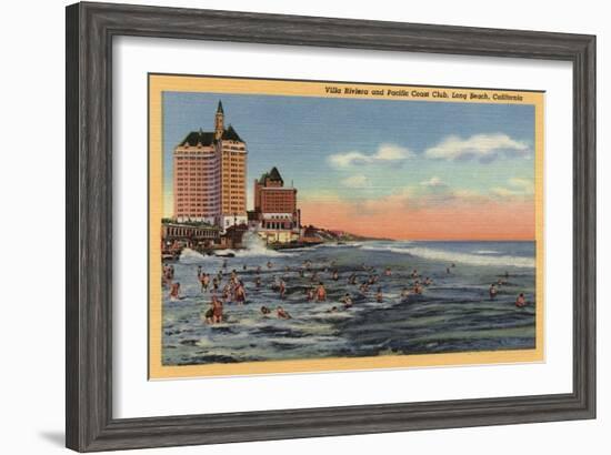 Long Beach, CA - Swimmers by Villa Riviera & Pacific Coast Club-Lantern Press-Framed Art Print