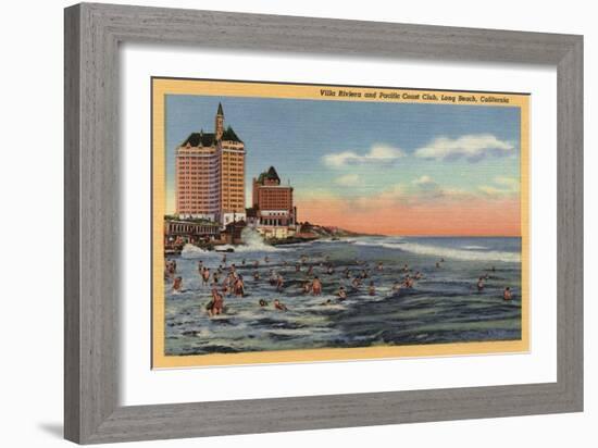 Long Beach, CA - Swimmers by Villa Riviera & Pacific Coast Club-Lantern Press-Framed Art Print