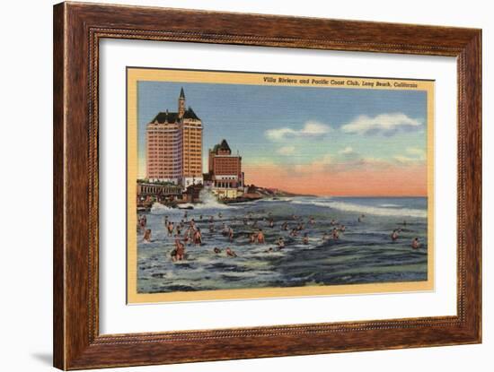 Long Beach, CA - Swimmers by Villa Riviera & Pacific Coast Club-Lantern Press-Framed Art Print