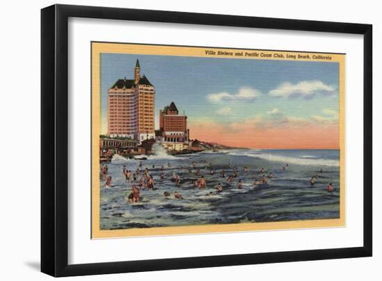 Long Beach, CA - Swimmers by Villa Riviera & Pacific Coast Club-Lantern Press-Framed Art Print