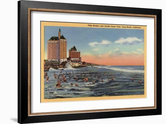 Long Beach, CA - Swimmers by Villa Riviera & Pacific Coast Club-Lantern Press-Framed Art Print