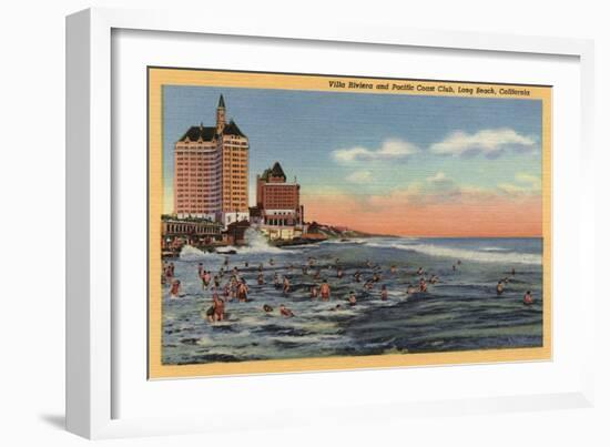 Long Beach, CA - Swimmers by Villa Riviera & Pacific Coast Club-Lantern Press-Framed Art Print