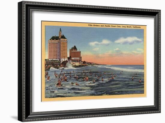 Long Beach, CA - Swimmers by Villa Riviera & Pacific Coast Club-Lantern Press-Framed Art Print