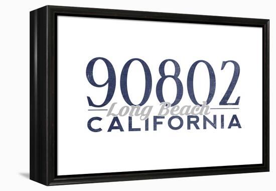 Long Beach, California - 90802 Zip Code (Blue)-Lantern Press-Framed Stretched Canvas