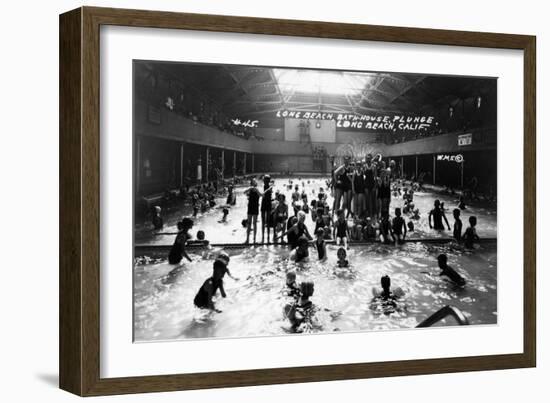 Long Beach, California - Bath House Plunge Interior Photograph-Lantern Press-Framed Art Print