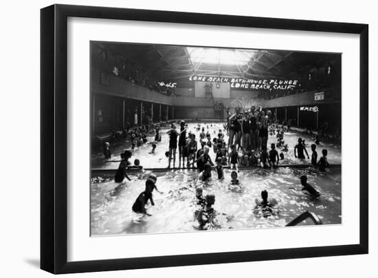 Long Beach, California - Bath House Plunge Interior Photograph-Lantern Press-Framed Art Print