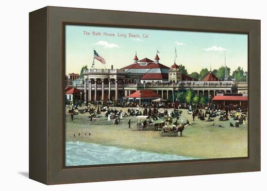 Long Beach, California - Exterior View of the Bath House-Lantern Press-Framed Stretched Canvas