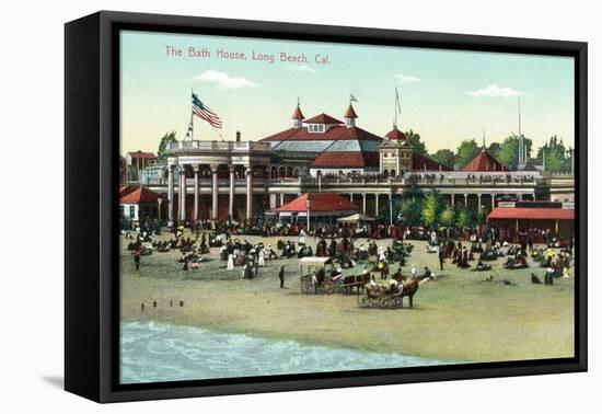 Long Beach, California - Exterior View of the Bath House-Lantern Press-Framed Stretched Canvas