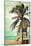 Long Beach, California - Lifeguard Shack and Palm-Lantern Press-Mounted Art Print