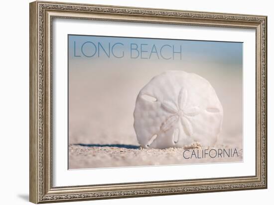 Long Beach, California - Sand Dollar and Beach-Lantern Press-Framed Art Print