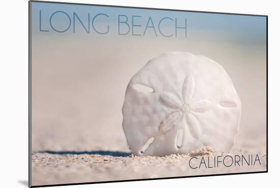 Long Beach, California - Sand Dollar and Beach-Lantern Press-Mounted Art Print