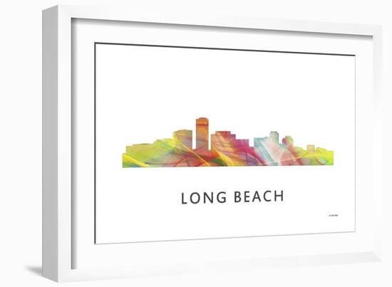 Long Beach California Skyline-Marlene Watson-Framed Giclee Print