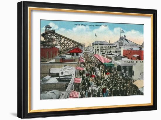 Long Beach, California - View of the Pike-Lantern Press-Framed Art Print