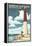 Long Beach Island - Barnegat Lighthouse-Lantern Press-Framed Stretched Canvas