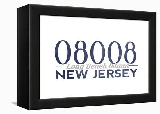 Long Beach Island, New Jersey - 08008 Zip Code (Blue)-Lantern Press-Framed Stretched Canvas