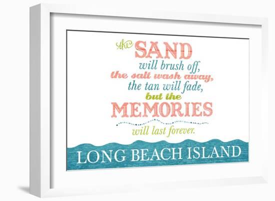 Long Beach Island, New Jersey - Beach Memories Last Forever-Lantern Press-Framed Art Print