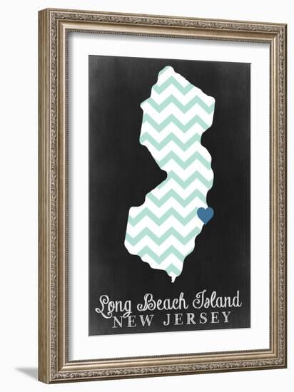 Long Beach Island, New Jersey - Chalkboard-Lantern Press-Framed Art Print