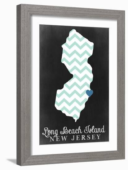 Long Beach Island, New Jersey - Chalkboard-Lantern Press-Framed Art Print