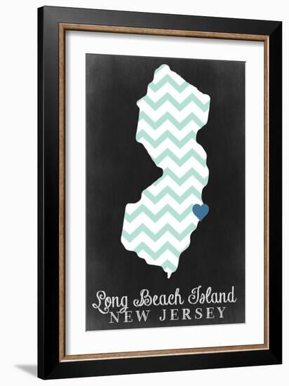 Long Beach Island, New Jersey - Chalkboard-Lantern Press-Framed Art Print