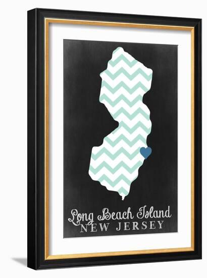 Long Beach Island, New Jersey - Chalkboard-Lantern Press-Framed Art Print