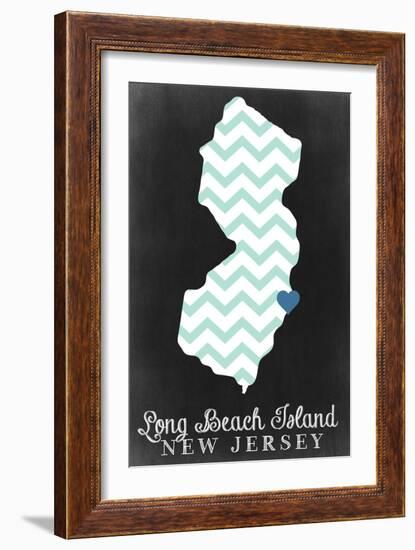 Long Beach Island, New Jersey - Chalkboard-Lantern Press-Framed Premium Giclee Print
