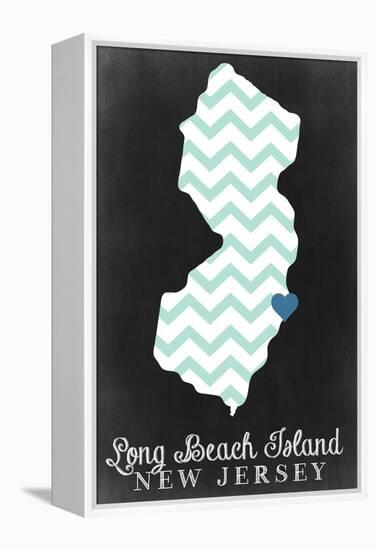 Long Beach Island, New Jersey - Chalkboard-Lantern Press-Framed Stretched Canvas