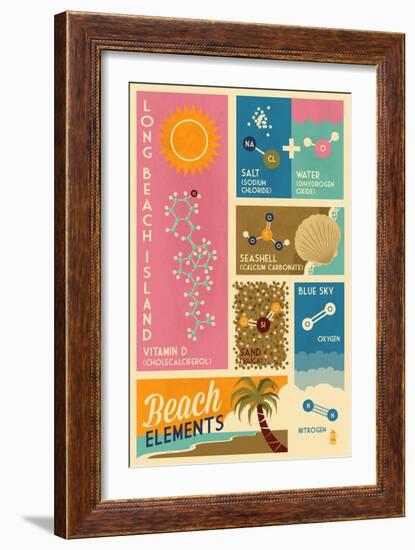Long Beach Island, New Jersey - Chemical Beach Elements-Lantern Press-Framed Art Print