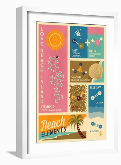 Long Beach Island, New Jersey - Chemical Beach Elements-Lantern Press-Framed Art Print