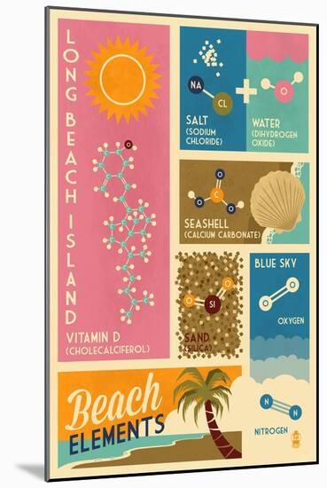 Long Beach Island, New Jersey - Chemical Beach Elements-Lantern Press-Mounted Art Print