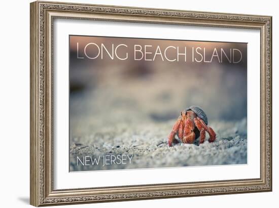 Long Beach Island, New Jersey - Hermit Crab on Beach-Lantern Press-Framed Art Print