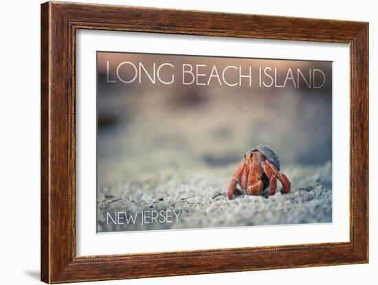 Long Beach Island, New Jersey - Hermit Crab on Beach-Lantern Press-Framed Art Print